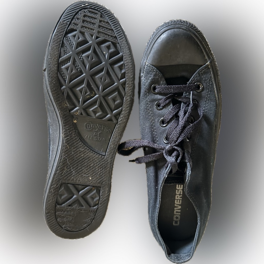 Converse All Black Lace-Up Sneakers